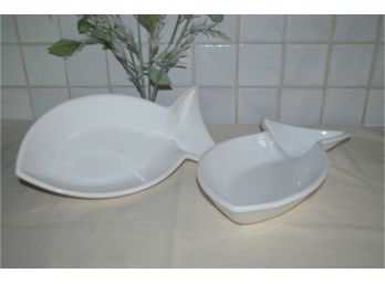 (#9) Ceriart Portugal Porcelain Fish Serving Bowls 14'Long