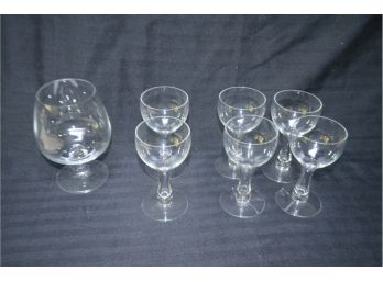 (#22) Vintage Crystal Delicate Classy Stem Champagne Glasses (6) Bubbles Up Stem