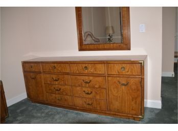 (#45) Vintage Drexel Triple Dresser And Mirror