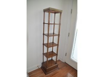 (#108) Display 5 Shelf With Brass Accents