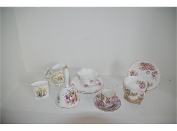 (#110 /109) Royal Albert Tea Cup, Mini Pitcher, Bell And Vase