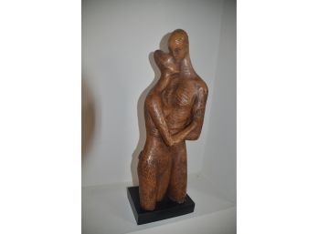 (#24) Art Loving Couple Sculpture Plaster? 23.75 Height