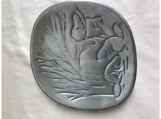 (10) Darling Engraved Squirrel Pewter Tray
