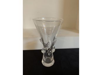 (#124) Steuben Crystal Rose Vase Glass 11'H