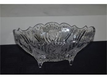 (#112) Crystal Glass Oval Bowl