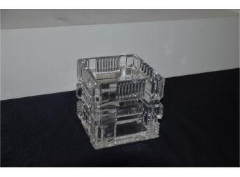 (#127) Waterford Crystal Square Glass Vase