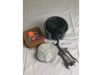 (20) Wine Bottle Opener And 3 Sets Of Coasters
