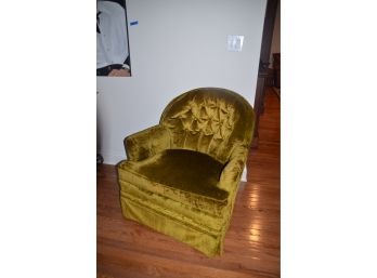(#156) Vintage Green Velvet Club Chair