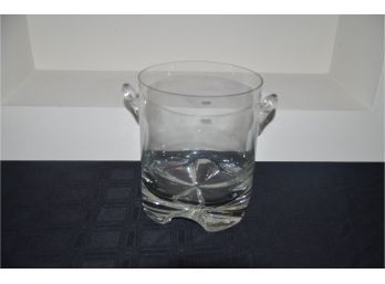 (#123) Large Glass Krosno Poland Ice Bucket 9.5'H