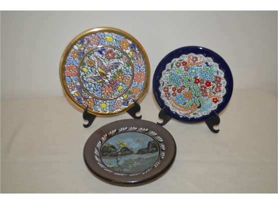 (#20) Ceramic Decorative Plates With Stand
