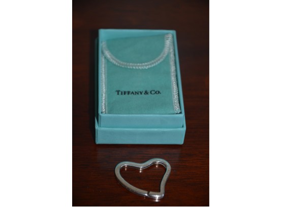 (#13) Tiffany & Co. Heart Key Chain With Box And Dust Bag