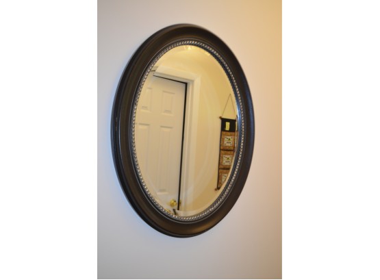 (#3) Dark Brown Resin Oval Mirror (hang Either Way)