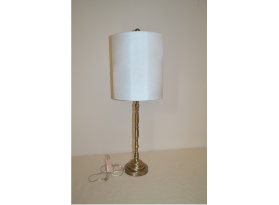 (#43) Chrome Stick Lamp 30'H With Shade