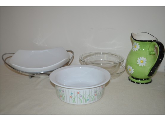(#71) Ceramic Serving Bowl/casserole, Pitcher
