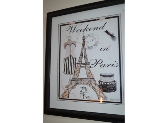 (#134) Framed Picture Of Paris 23x27