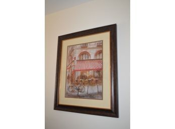 (#7) Framed Picture - Bicycle Of Cafe In Paris
