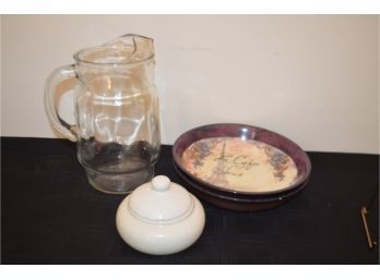 (#62) Pasta Bowl, Sugar And Pitcher