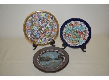 (#20) Ceramic Decorative Plates With Stand