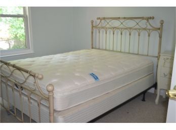 (#108) Queen Metal Bed Frame And Mattress (guest Room)