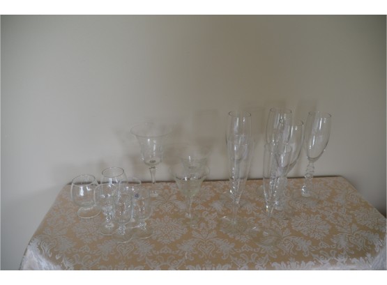(#72) Assortment Wine Glasses And Champagne 2000 Glasses