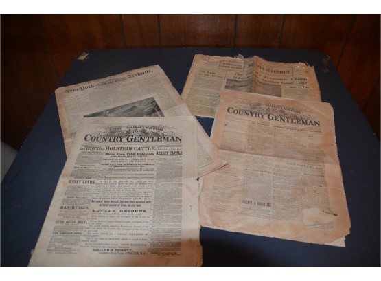 (#109) Antique Newspaper County Gentlemen 1881, Herald Tribute 1962