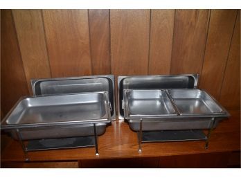 (#44) Large Metal Chaffing Serving Pan And Cover (2)