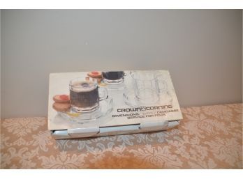 (#39) Crown Corning Demitasse Cups And Plate Set (4) New In Box