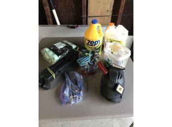 (#115) Assortment Of Garage Items  Tools, Paint Rollers, Locks, Carpet Cleaner, Kee Pads, Etc.