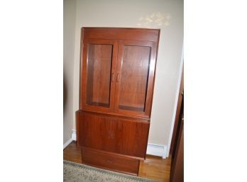 Mid Century Teak China Breakfront Cabinet (one Piece) - See Details