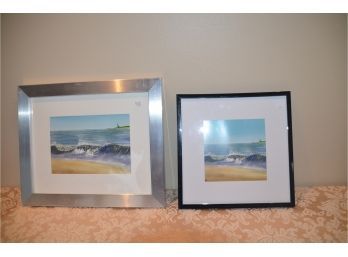 (#42) Framed Beach Sea Scape Scene Pictures (2)