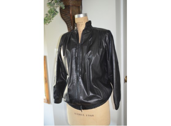 Vintage 80's Women Leather Jacket (no Inside Label) Size Small