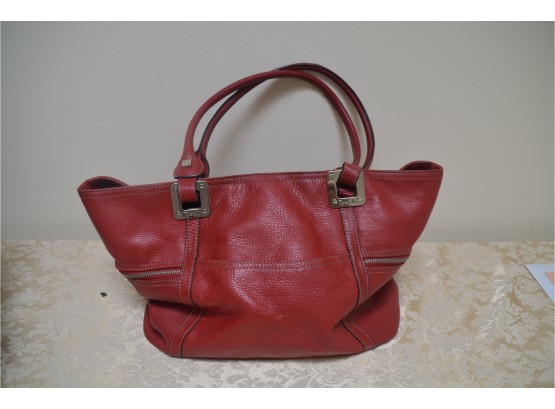 (#55) Tignanello Deep Red Handbag - Slight Wear