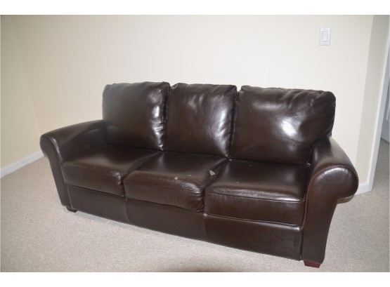 Faux Leather Love Seat - Slight Damage On Seat