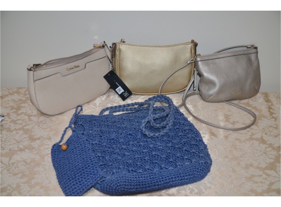 (#51) Calvin Klein Over Shoulder Handbag, (2),  NEW INC Bag, Knit Bag