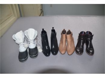 (#67) Ankle Boots, Snow Boots (4 Pairs) Size 6.5 (franco, Tommy Hilfiger)