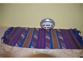 (#23) Mexican Table Runner And Plaque