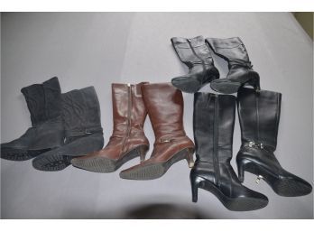 (#66) Dress Hi-healed Boots (4 Pairs) Sizes 6.5/38