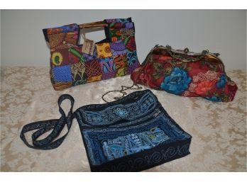 (#46) Fabric Handbags (3) African Made (1)