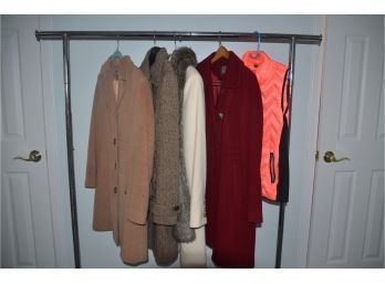 (#81) Winter Coats (jones NY Size 4P, Loft 0, Anne Klein Both Size 2, Vest (5 Total)