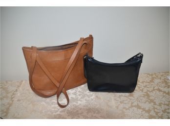 (#49) Brown Handbag (slight Wear), Black Faux Leather