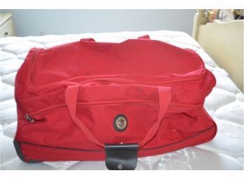 (#120) Pull Along Duffle Luggage Carrier - Slight Wear