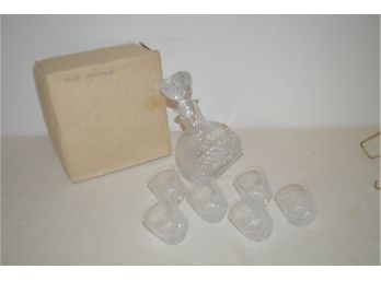 (#55) From Russia Crystal Wine Decanter, 6 Shot Glasses