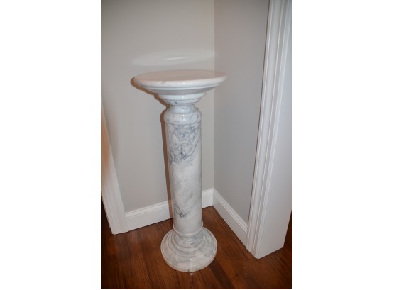 White Italian Marble Pedestal (one Solid Piece)