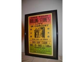 (#107) Poster USA Tour Rolling Stone Live In Concert River Front Stadium Dec. 15, 1965 Framed