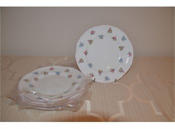(#57) Dessert Plates (4) Fine Bone China 'floral Bouquet' Royal York