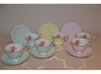 (#51) Tea Cup Sets (6) By Appointment To Her Majesty The Queen 'Paragon'