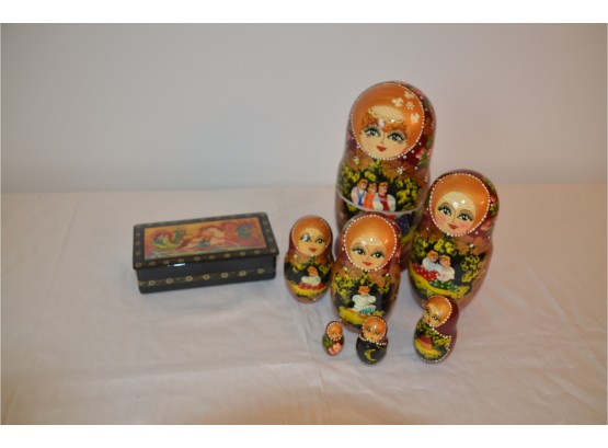 (#48) Russian Nesting Doll And Jewelry Trinket Box