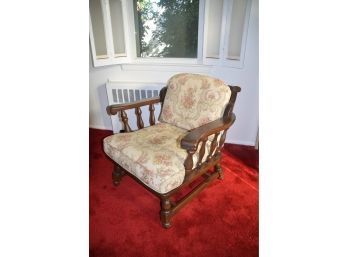 (#5) Vintage Solid Wood Ethan Allen Chair Removable Cushions