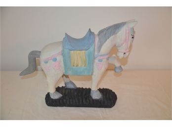 (#47) Wooden Hand Craved Hand-painted Horse 12'Height