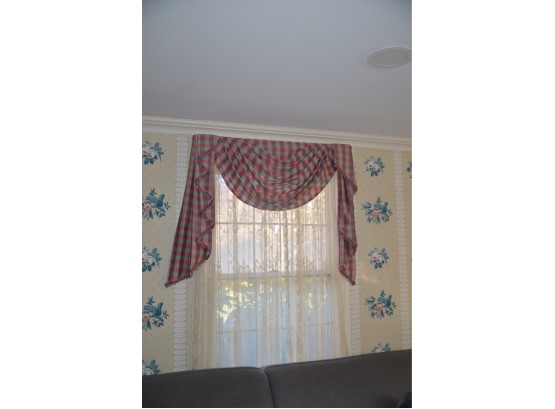 Custom Drapery With Lace Curtains Burg/ Gary / Dark Gray